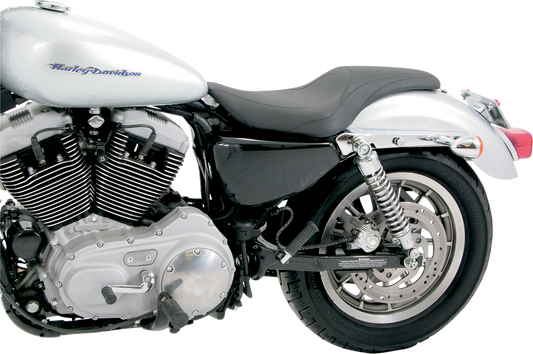 Mustang Tripper Black Fastback 2-Up Motorcycle Seat 10-21 Harley Sportster XLX