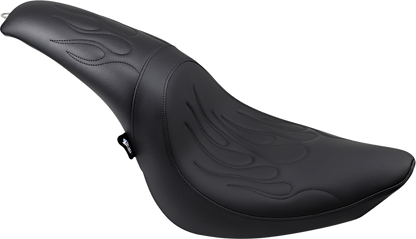 Drag Specialties Predator Flame Stitch Seat for 2006-17 Harley Davidson Softail