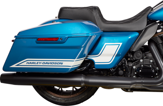 Drag Specialties Predator Silver Diamond Seat fits 2008-2024 Harley Touring FLHX