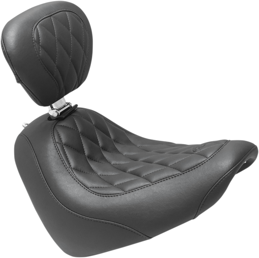 Mustang Diamond Tripper Solo Seat & Backrest 2018-2023 Harley Fat Bob FXFBS FXFB