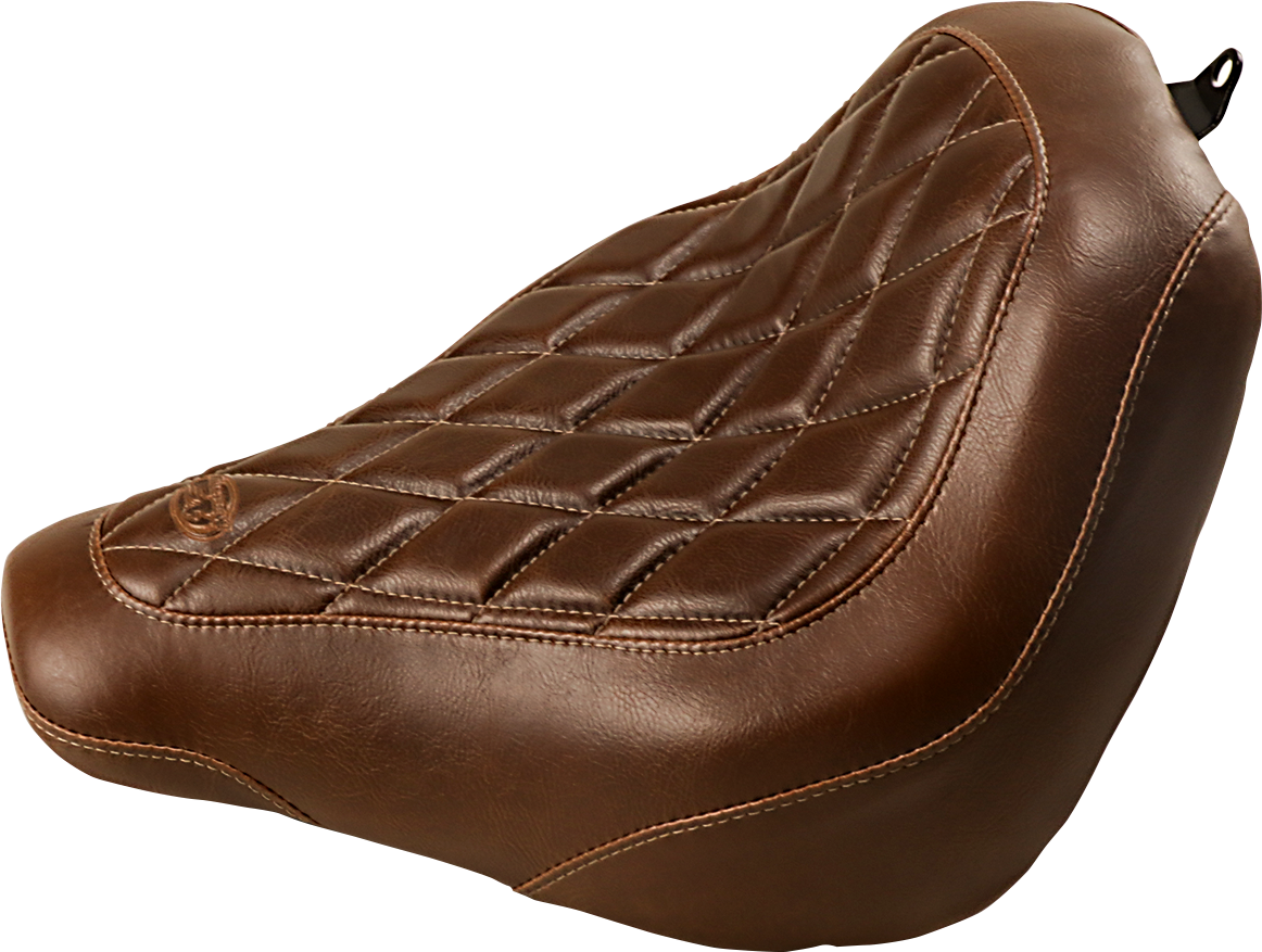 Mustang Tripper Wide Brown Diamond Solo Seat fits 2018-2025 Harley FXBB FXST