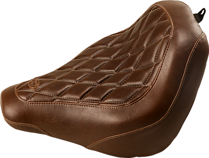 Mustang Tripper Wide Brown Diamond Solo Seat fits 2018-2025 Harley FXBB FXST