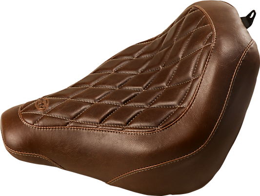 Mustang Tripper Wide Brown Diamond Solo Seat fits 2018-2025 Harley FXBB FXST