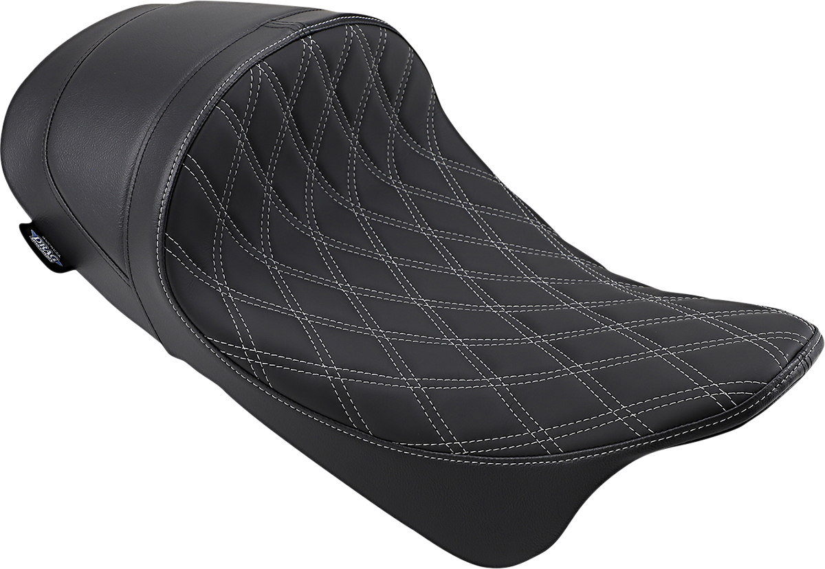 Drag Specialties Silver Stitch Low Profile Solo Seat fits 2008-24 Harley Touring