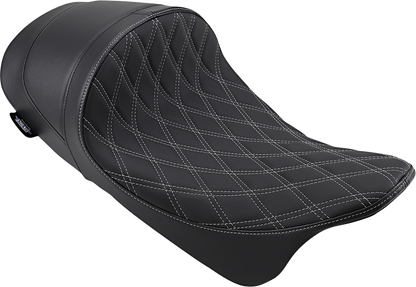 Drag Specialties Silver Stitch Low Profile Solo Seat fits 2008-24 Harley Touring