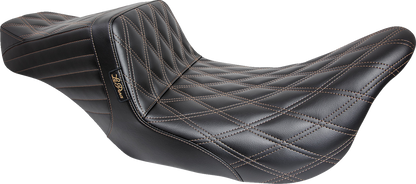 Le Pera Tailwhip Chestnut Diamond Stitch Seat fits 2008-2024 Harley Touring