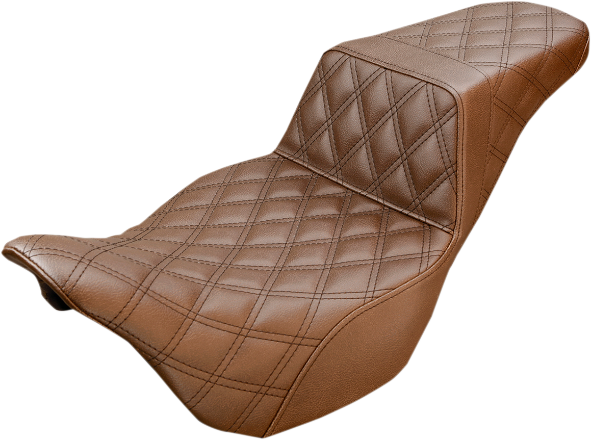 Saddlemen Step-Up Brown Full Lattice Seat for 2008-24 Harley Touring Road Glide