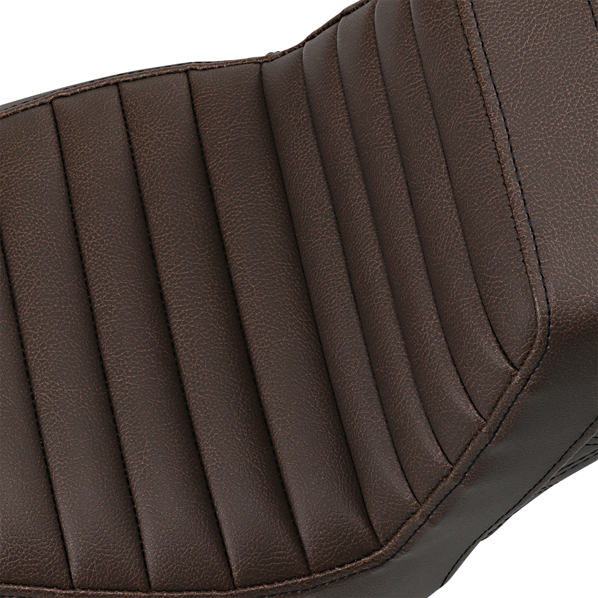 Saddlemen Brown Step-Up Tuck n Roll Seat for 2018-2025 Harley Softail FXBB FXST