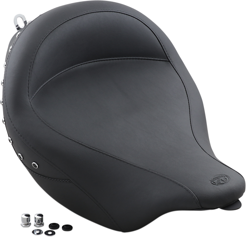 Mustang Studded Super Wide Solo Seat 2008-2024 Harley Davidson Touring 76069
