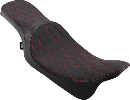 Drag Specialties Predator Red Double Diamond Seat fits 2008-2024 Harley Touring