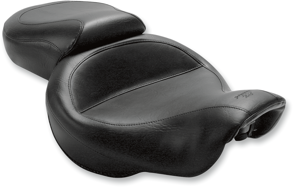 Mustang Wide Vintage 2-Up Solo Seat 2006-2017 Harley Dyna FXDF FXDL FLD FXDB