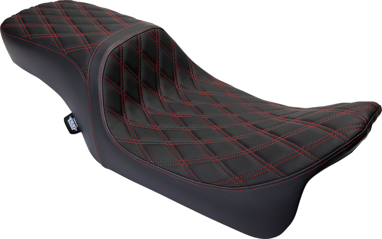 Drag Specialties Performance Predator II Red Stitch Seat 2008-24 Harley Touring