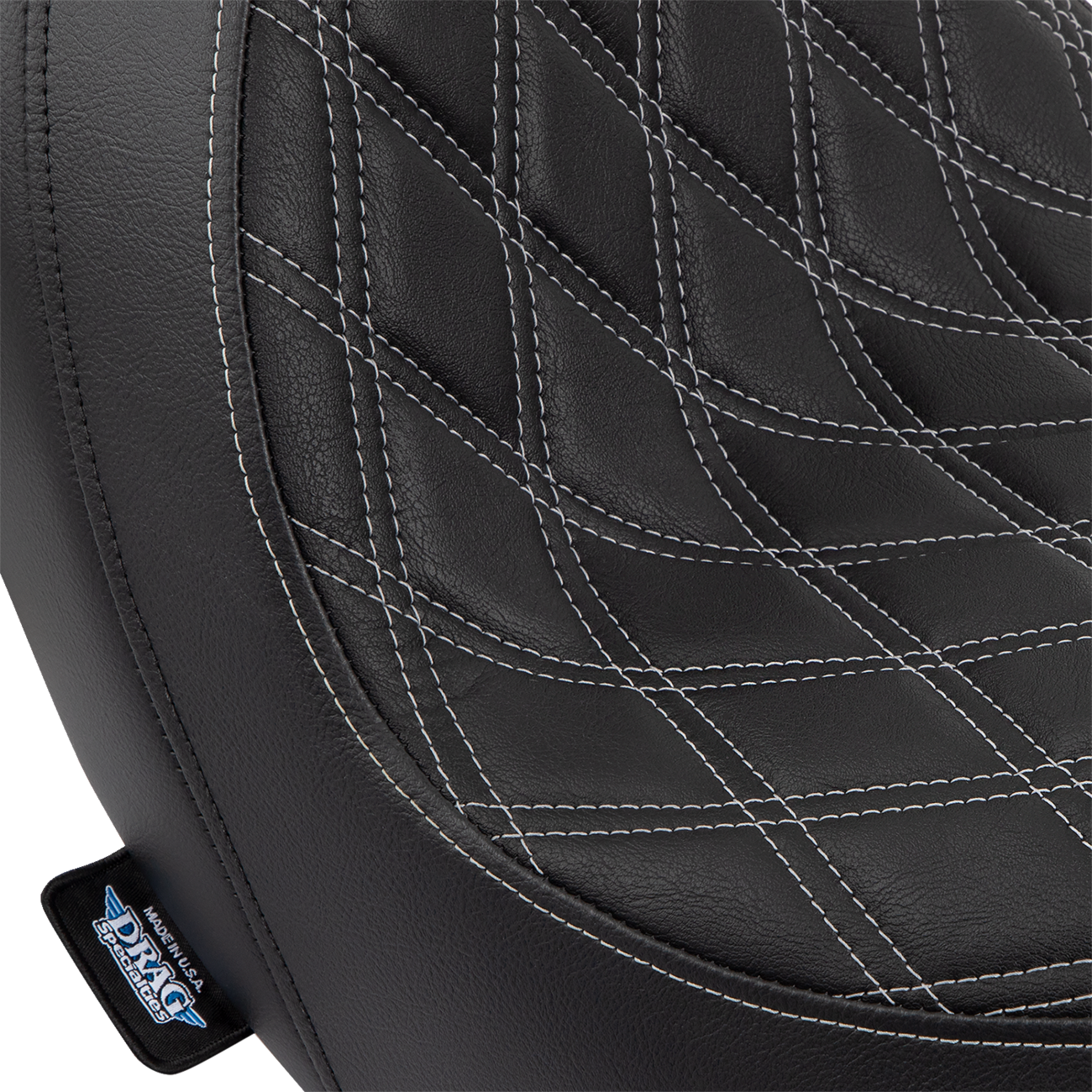 Drag Specialties Predator Silver Diamond Seat 2018-2025 Harley Softail Low Rider