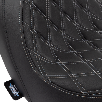 Drag Specialties Predator Silver Diamond Seat 2018-2025 Harley Softail Low Rider