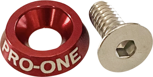 Pro One Red Universal Motorcycle 1/4"-20 Fender Seat Screw Bolt Harley Models