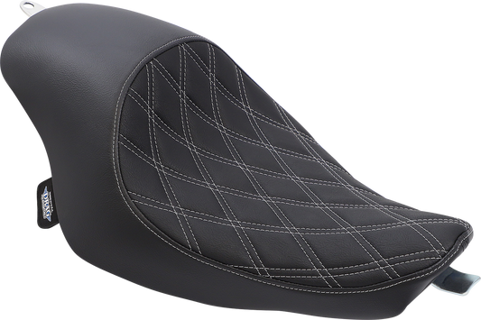Drag Specialties Silver Diamond Stitch 3/4 Solo Seat 2004-2022 Harley Sportster