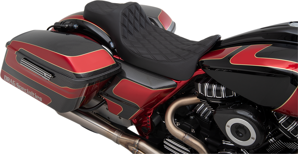 Drag Specialties Predator III Extended Reach Diamond Seat 2008-24 Harley Touring