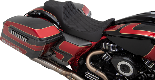Drag Specialties Predator III Extended Reach Diamond Seat 2008-24 Harley Touring