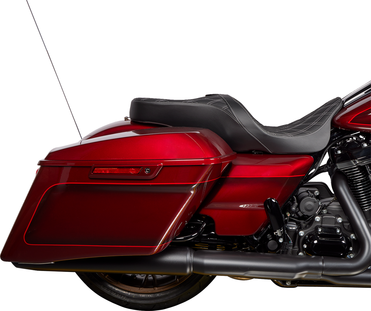 Drag Specialties Freedom Silver Diamond Seat fits 2009-2024 Harley Touring  FLHX