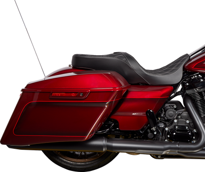 Drag Specialties Freedom Silver Diamond Seat fits 2009-2024 Harley Touring  FLHX