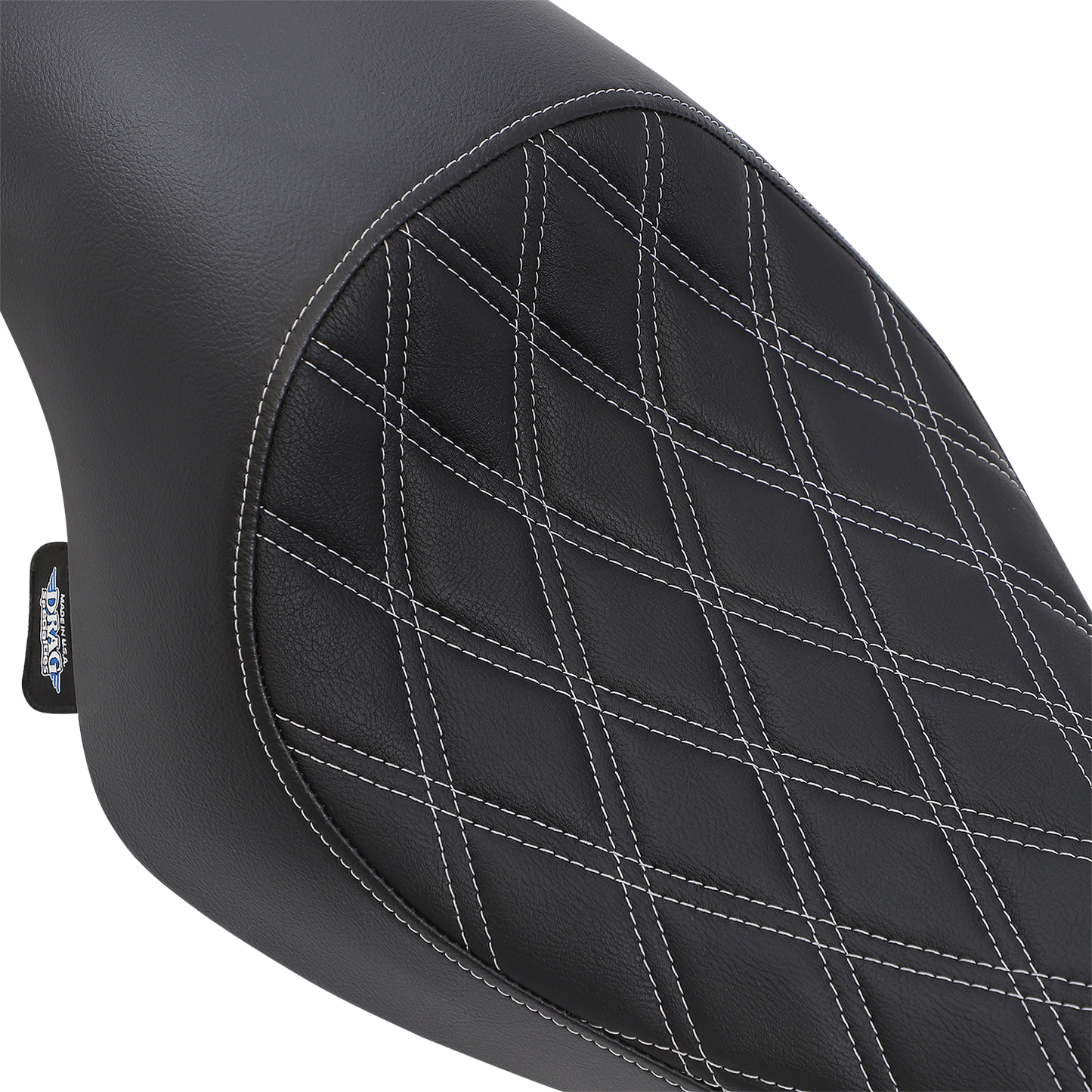 Drag Specialties Silver Diamond Stitch 3/4 Solo Seat 2004-2022 Harley Sportster