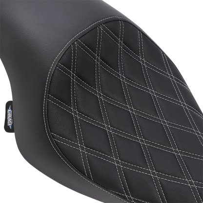 Drag Specialties Silver Diamond Stitch 3/4 Solo Seat 2004-2022 Harley Sportster