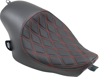 Drag Specialties Red Diamond Stitch 3/4 Solo Seat 2004-2022 Harley Sportster XL