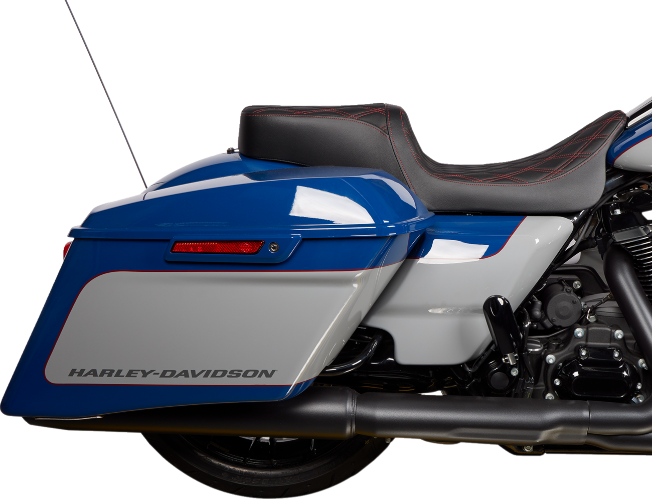 Drag Specialties Performance Predator II Red Stitch Seat 2008-24 Harley Touring