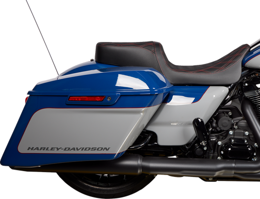 Drag Specialties Performance Predator II Red Stitch Seat 2008-24 Harley Touring