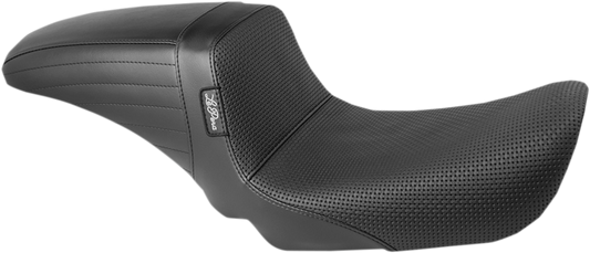 Le Pera Black Vinyl Basketweave Kickflip Seat 2006-2017 Harley DYNA FXDL FXDB