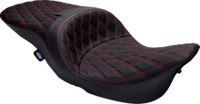 Drag Specialties Freedom Double Diamond Red Stitch Seat 1997-07 Harley Touring