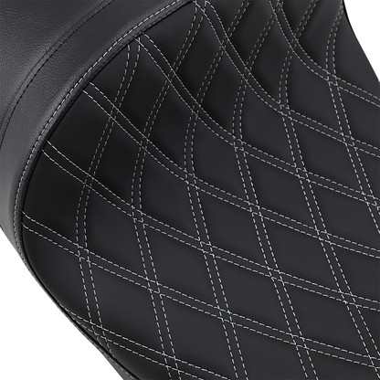 Drag Specialties Silver Stitch Low Profile Solo Seat fits 2008-24 Harley Touring