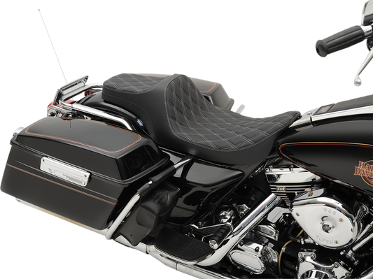Drag Specialties Diamond Stitch Predator III Seat fits 1997-2007 Harley Touring