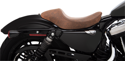 Drag Specialties Brown Leather 3/4 Solo Seat 2004-2022 Harley Sportster XLL XLC