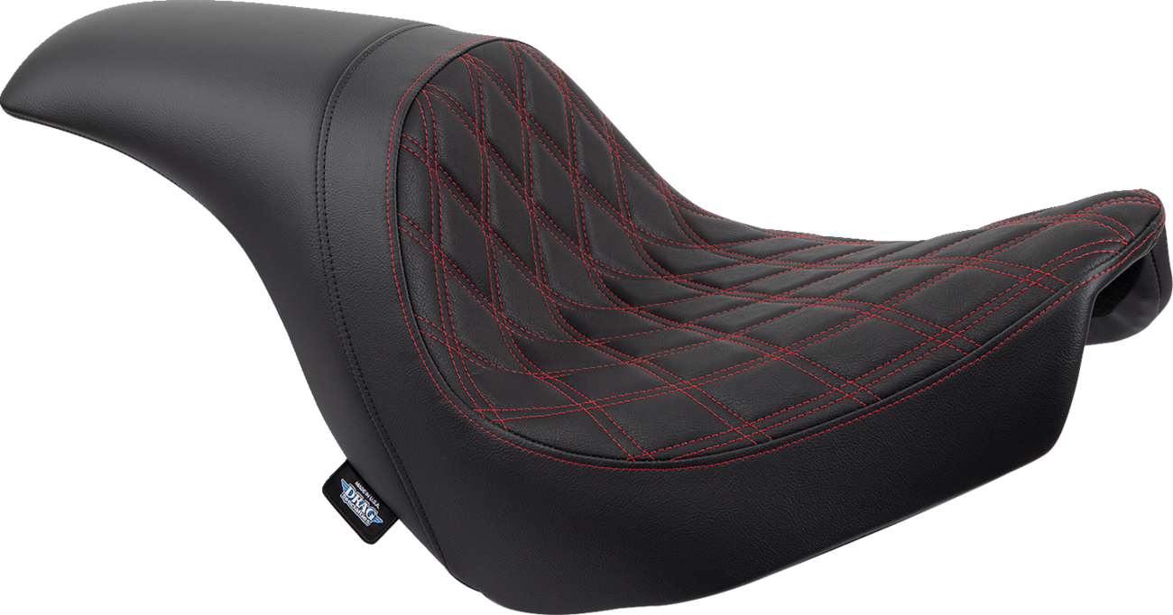 Drag Specialties Predator Red Diamond Seat 2018-2025 Harley Softail Low Rider