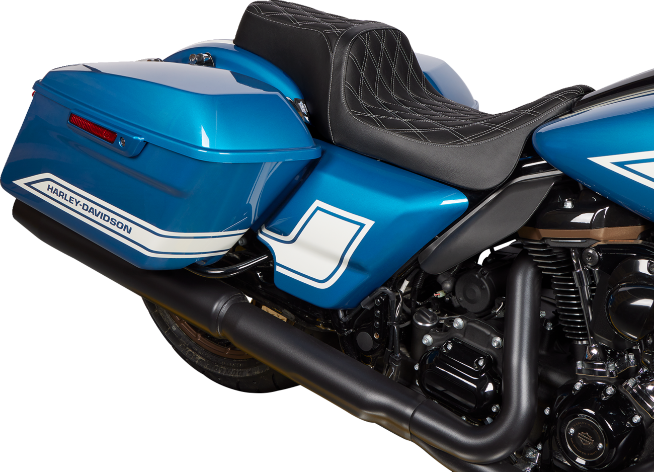 Drag Specialties Predator Silver Diamond Seat fits 2008-2024 Harley Touring FLHX