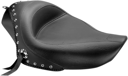 Mustang Vintage Studded Solo Seat for 2004-2021 Harley Sportster w/ 4.5 Gal Tank