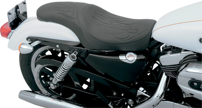 Drag Specialties Black Flame Stitch Predator Seat 2004-2022 Harley Sportster XL