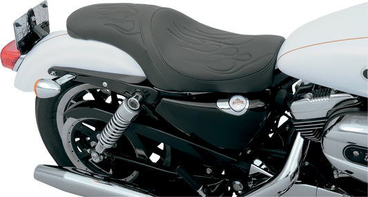 Drag Specialties Black Flame Stitch Predator Seat 2004-2022 Harley Sportster XL