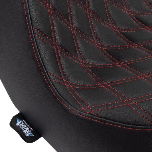 Drag Specialties Predator III Red Seat for 2018-25 Harley Softail Low Rider FXLR