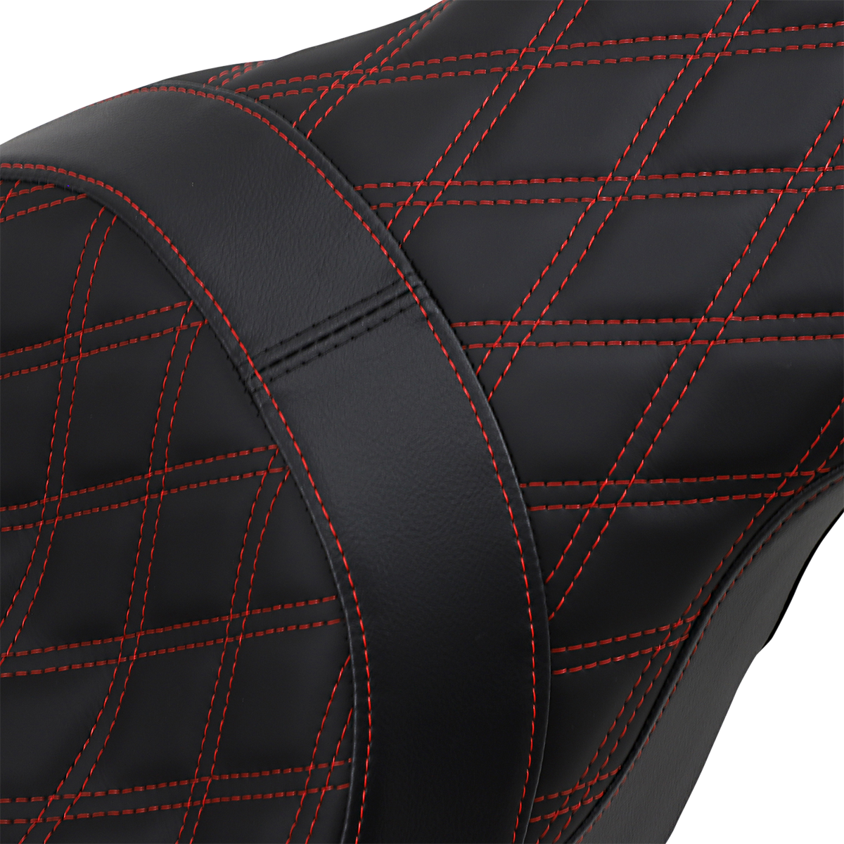 Drag Specialties Predator Red Diamond Stitch Seat 2008-2024 Harley Touring FLHXS