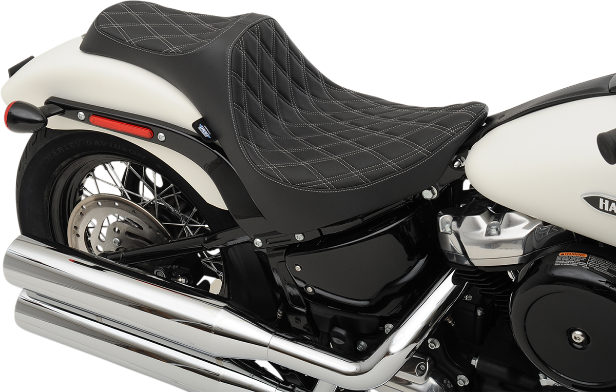 Drag Specialties Black Predator Diamond Seat for 2018-2022 Harley FXBB FLHC FLSL