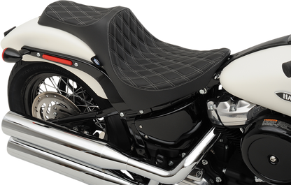Drag Specialties Predator Silver Diamond Seat fits 2018-2025 Harley Softail FXBB