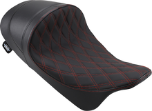 Drag Specialties Red Diamond Stitch Solo Seat fits 2008-2025 Harley Touring FLHX
