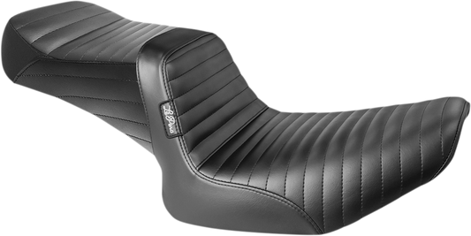 Le Pera Tailwhip Pleated Black 2-Up Seat 1982-1994 Harley FXRC FXRS FXR FXRDG