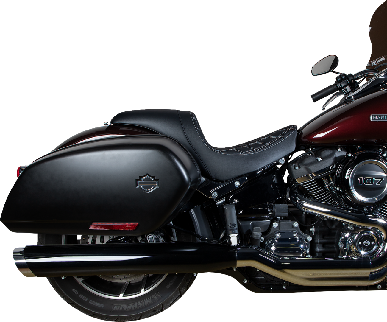 Drag Specialties Predator Silver Diamond Seat 2018-2025 Harley Softail Low Rider