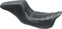 Mustang Squareback Gray Tuck n Roll Seat for 2008-2025 Harley Touring 75239GM