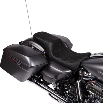 Drag Specialties Predator II Diamond Stitch Seat fits 2008-2024 Harley Touring