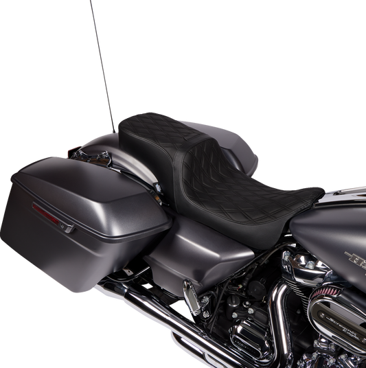 Drag Specialties Predator II Diamond Stitch Seat fits 2008-2025 Harley Touring
