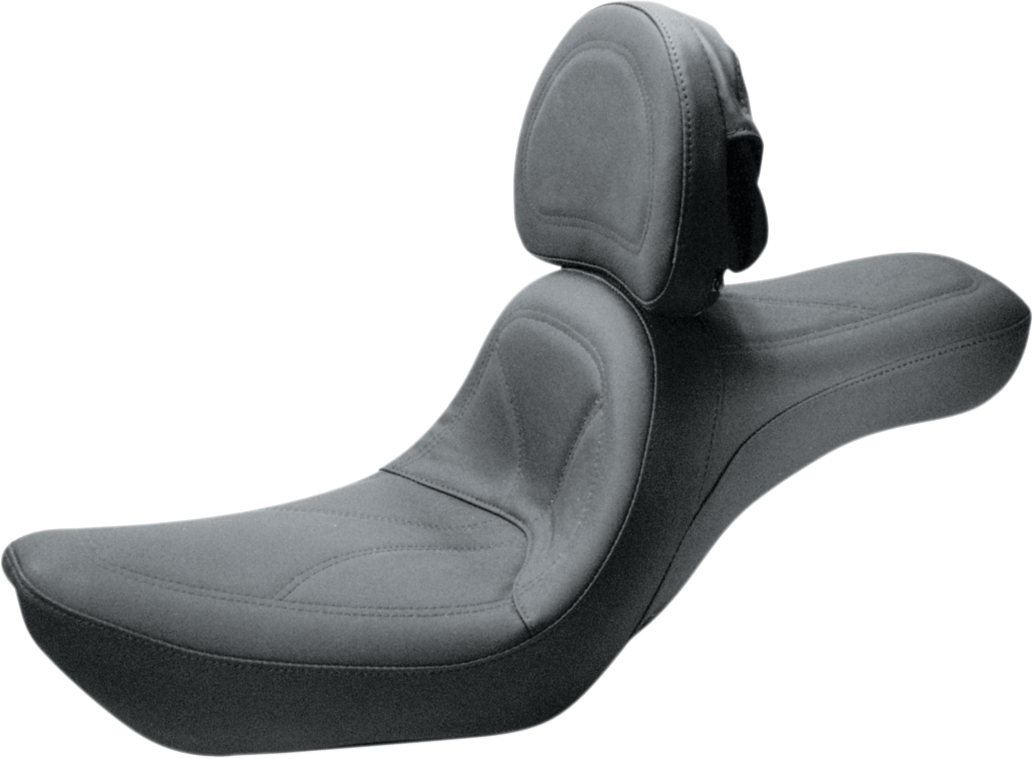 Saddlemen Black Backrest King Seat for 1996-2003 Harley Dyna Wide Glide FXDWG